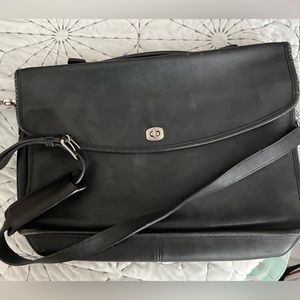 Vintage Coach Black Leather laptop bag